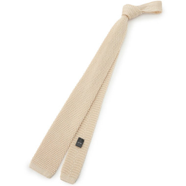 【SILVER LINE】シルクニットネクタイ 7.0cm幅/ホワイト