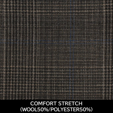 【国内縫製】【WOMEN'S】【パターンオーダー】【RELAX TAPERED】【春夏】スーツ/グレー×チェック/COMFORT STRETCH (WOOL50%/POLYESTER50%)