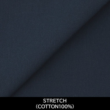 【国内縫製】【パターンオーダー】ワイシャツ/ネイビー/ストレッチ素材(COTTON100%)