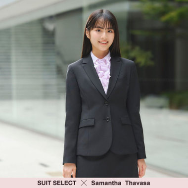【SUIT SELECT×Samantha Thavasa】【年間】2釦ジャケット/究極のブラック/4S/マシンウォシャブル