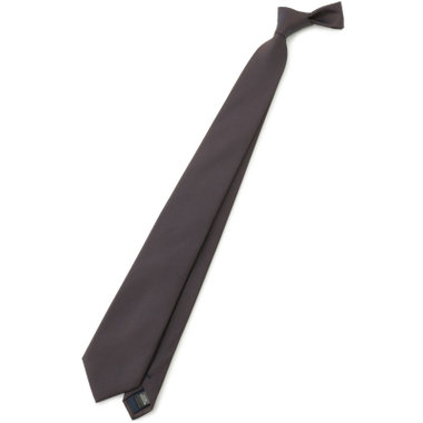 BL】シルクブレンドソリッドネクタイ 7.5cm幅/ブラウン（B25A