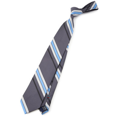 【SILVER LINE】シルクブレンドストライプネクタイ 8.０cm幅/グレー