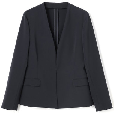 【SL】【年間】ノーカラージャケット/ネイビー/ウォッシャブル