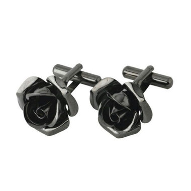 ローズカフスボタン/ブラック