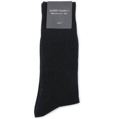 【発送在庫あり】ソックス/ブラック×リブ/抗菌防臭/つま先シームレス仕上げ/SUPER TOUGH G/（25cm～26cm）