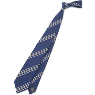 BLACK LINE】シルクリネンコットンストライプネクタイ 7.5cm幅