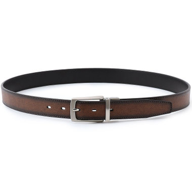 2WAY:両面対応】ピンバックルベルト 2.7cm幅/ブラウン&ブラック