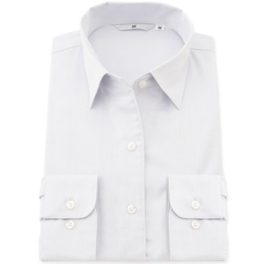 【SL/長袖】レギュラーカラーブラウス/グレー×ドビーストライプ