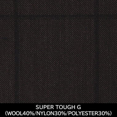 【国内縫製】【MEN'S】【パターンオーダー】【SKINNY】【秋冬】スーツ/ブラウン×ウィンドペン/SUPER TOUGH G (WOOL40%/NYLON30%/POLYESTER30%)