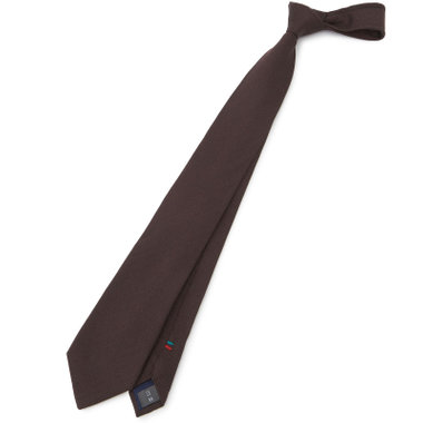 【SILVER LINE】シルクウールソリッドネクタイ 8.0cm幅/ブラウン