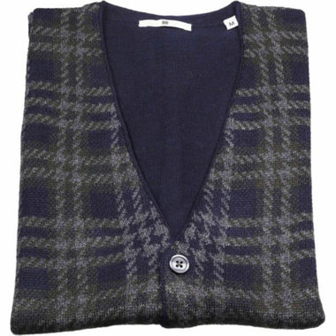 【WEB限定/OUTLET】【SL】ニットジレ/ネイビー＆カーキ＆グレー×チェック/RAUMER italia