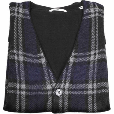 【WEB限定/OUTLET】【SL】ニットジレ/ブラック＆グレー×チェック/RAUMER italia