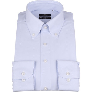 【BL】ボタンダウンワイシャツ/サックス×ドビー/「4S」スーパーノンアイロン・ストレッチ