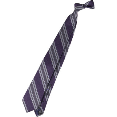 【発送在庫あり】【SL】ウールシルクストライプネクタイ 8.0cm幅/パープル×グレー/Finest fabrics by COMO ITALY
