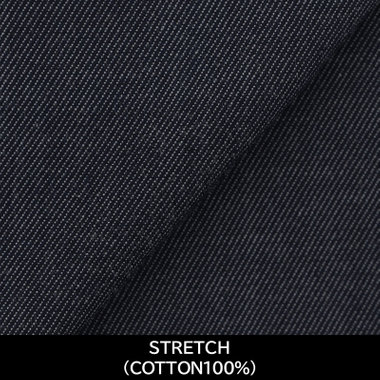 【国内縫製】【パターンオーダー】ワイシャツ・ドレスシャツ/ネイビー/ストレッチ素材/(COTTON100%)