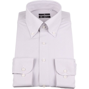 【BL】ボタンダウンワイシャツ/グレー×ドビー/「4S」スーパーノンアイロン・ストレッチ