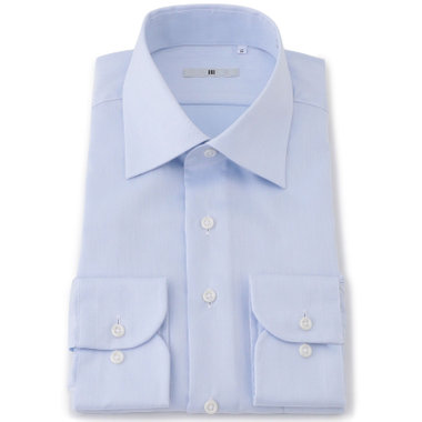 【発送在庫あり】【SILVER LINE】【形態安定】ワイドカラーワイシャツ/ブルー