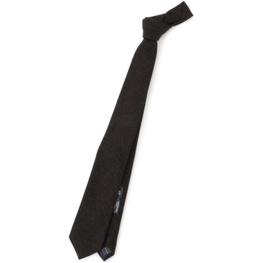 【BLACK LINE】ソリッドネクタイ 7.5cm幅/ブラウン/4S