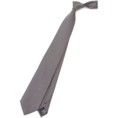 【SILVER LINE】シルクブレンド小紋ネクタイ 8.0cm幅/グレー