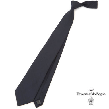 【SL】ウールチェックネクタイ 8.5cm幅/ネイビー/Ermenegildo Zegna TRAVELLER woven in italy