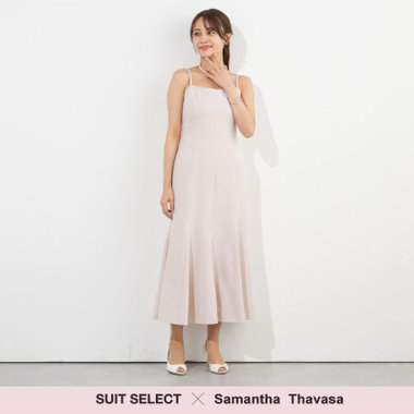 【SUIT SELECT×Samantha Thavasa】【年間】レースアップマーメイドキャミワンピ/ピンク