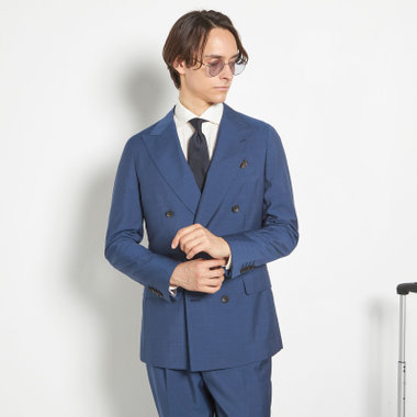 【CLASSICO TAPERED】【春夏】6釦2掛けダブルスーツ 2タック/ネイビー/MARZOTTO/※裾上げ必要