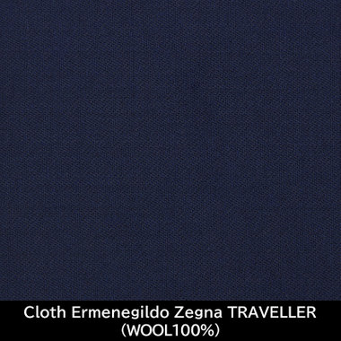 【国内縫製】【MEN'S】【パターンオーダー】【CLASSICO TAPERED W】【春夏】スーツ/ネイビー/Cloth Ermenegildo Zegna TRAVELLER(WOOL100%)