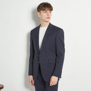 【KSW】【年間】2釦シングルスーツ 0タック/ネイビー/ウエストムーブ/ウォッシャブル/MOVING STRETCH/※裾上げ必要