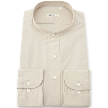 【RBC】バンドカラーシャツ/ベージュ