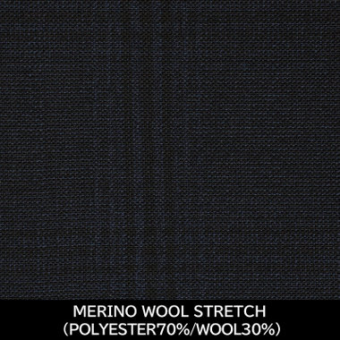 【国内縫製】【WOMEN'S】【パターンオーダー】【RELAX TAPERED】【春夏】スーツ/ネイビー×チェック/MERINO WOOL STRETCH (POLYESTER70%/WOOL30%)