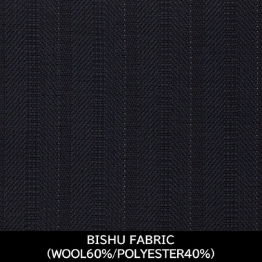 【日本製】【MEN'S】【パターンオーダー】【CLASSICO TAPERED W】【秋冬】スーツ/ネイビー×ストライプ/BISHU FABRIC (WOOL60%/POLYESTER40%)