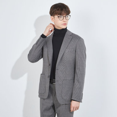 ct★春夏薄地毛混グレーgrayチェック柄シングルスーツ-94-A6 CLASSICO TAPERED】【春夏】3釦段返りシングルスーツ 2タック