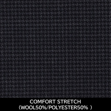 【日本製】【MEN'S】【パターンオーダー】【CLASSICO TAPERED W】【秋冬】スーツ/ネイビー×ハウンドトゥース/COMFORT STRETCH (WOOL50%/POLYESTER50%)