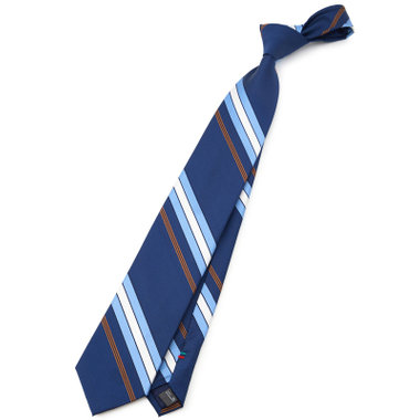 【SILVER LINE】シルクブレンドストライプネクタイ 8.０cm幅/ネイビー