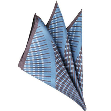 シルクポケットチーフ/ネイビー×ブラック+ブラックートリミング/MADE IN ITALY