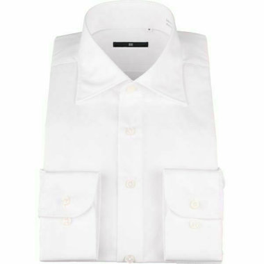 【BLACK LINE】【形態安定】ワイドカラードレスワイシャツ/ホワイト×ドビーツイル