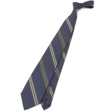 【発送在庫あり】【SILVER LINE】コットンウールシルクストライプネクタイ 8.5cm幅/ネイビー/ITALIAN FABRICS