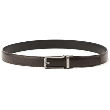 【フリーアジャスト仕様/5mm間隔/32段階】バックルベルト 2.9cm幅/ブラウン(ウエスト91cmまで対応)