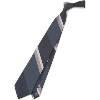 SILVER LINE】シルクストライプネクタイ 8.0cm幅/ネイビー×グレー