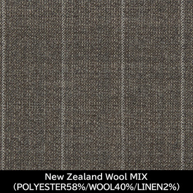 【国内縫製】【MEN'S】【パターンオーダー】【CLASSICO TAPERED S】【春夏】スーツ/グレージュ×ストライプ/New Zealand Wool MIX (POLYESTER58% WOOL40%  LINEN2%)