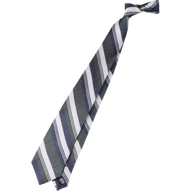 【発送在庫あり】【SILVER LINE】コットンシルクリネンストライプネクタイ 8.5cm幅/グリーン×ネイビー×ホワイト/ITALIAN FABRICS