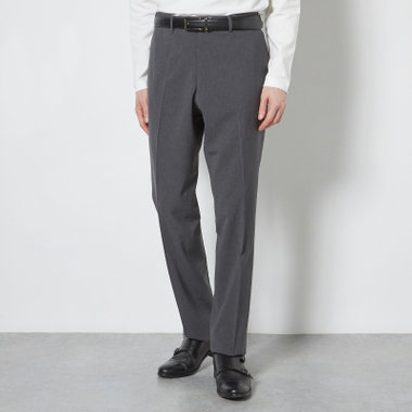 【SLIM TAPERED】【春夏】0タックテーパードパンツ/グレー×ハウンドトゥース/ウエストムーブ/4S SUSTAINABILITY&ECOLOGY FABRIC「ウォッシャブル」「ストレッチ」/※裾上げ済み仕様