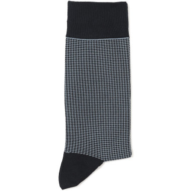 【発送在庫あり】ソックス/ネイビー×ハウンドトゥース/（25cm～27cm）