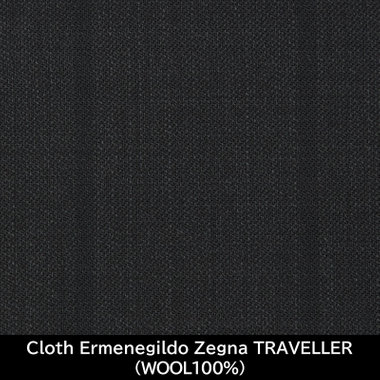 【日本製】【WOMEN'S】【パターンオーダー】【RELAX TAPERED】【春夏】スーツ/ダークグレー×ストライプ/Cloth Ermenegildo Zegna TRAVELLER(WOOL100%)