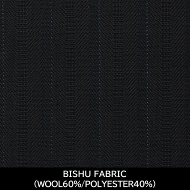 【日本製】【MEN'S】【パターンオーダー】【CLASSICO TAPERED W】【秋冬】スーツ/ネイビーカーキ×ストライプ/BISHU FABRIC (WOOL60%/POLYESTER40%)
