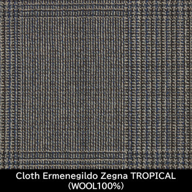 【国内縫製】【MEN'S】【パターンオーダー】【SKINNY】【春夏】スーツ/グレー×チェック/Cloth Ermenegildo Zegna TROPICAL(WOOL100%)