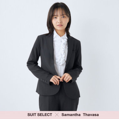 【SUIT SELECT×Samantha Thavasa】【年間】2釦ジャケット/究極のブラック/4S/マシンウォシャブル