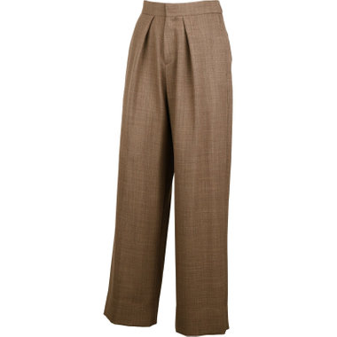 【SL】【春夏】ワイドパンツ/ブラウン/ウエストシャーリング/裾上げ済仕様/ウォッシャブル