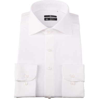 【BLACK LINE】ワイドカラーワイシャツ/ホワイト/「4S」スーパーノンアイロン・ストレッチ