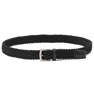 ピンバックルゴムメッシュベルト 3.0cm幅/ブラック(ウエスト88cmまで対応)